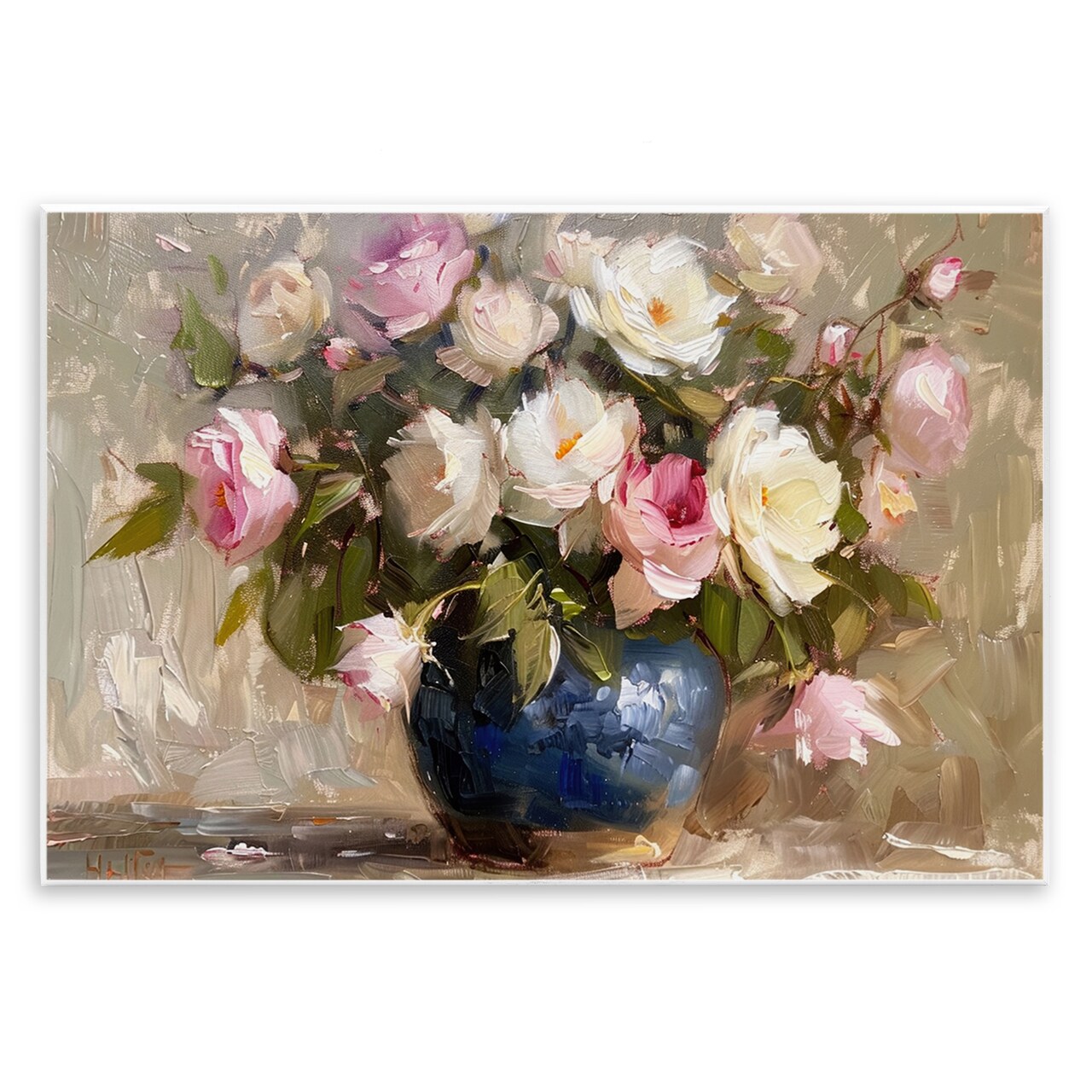 Stupell Industries Painterly Vase of Roses Wall Plaque Art Design by LSR Design Studio